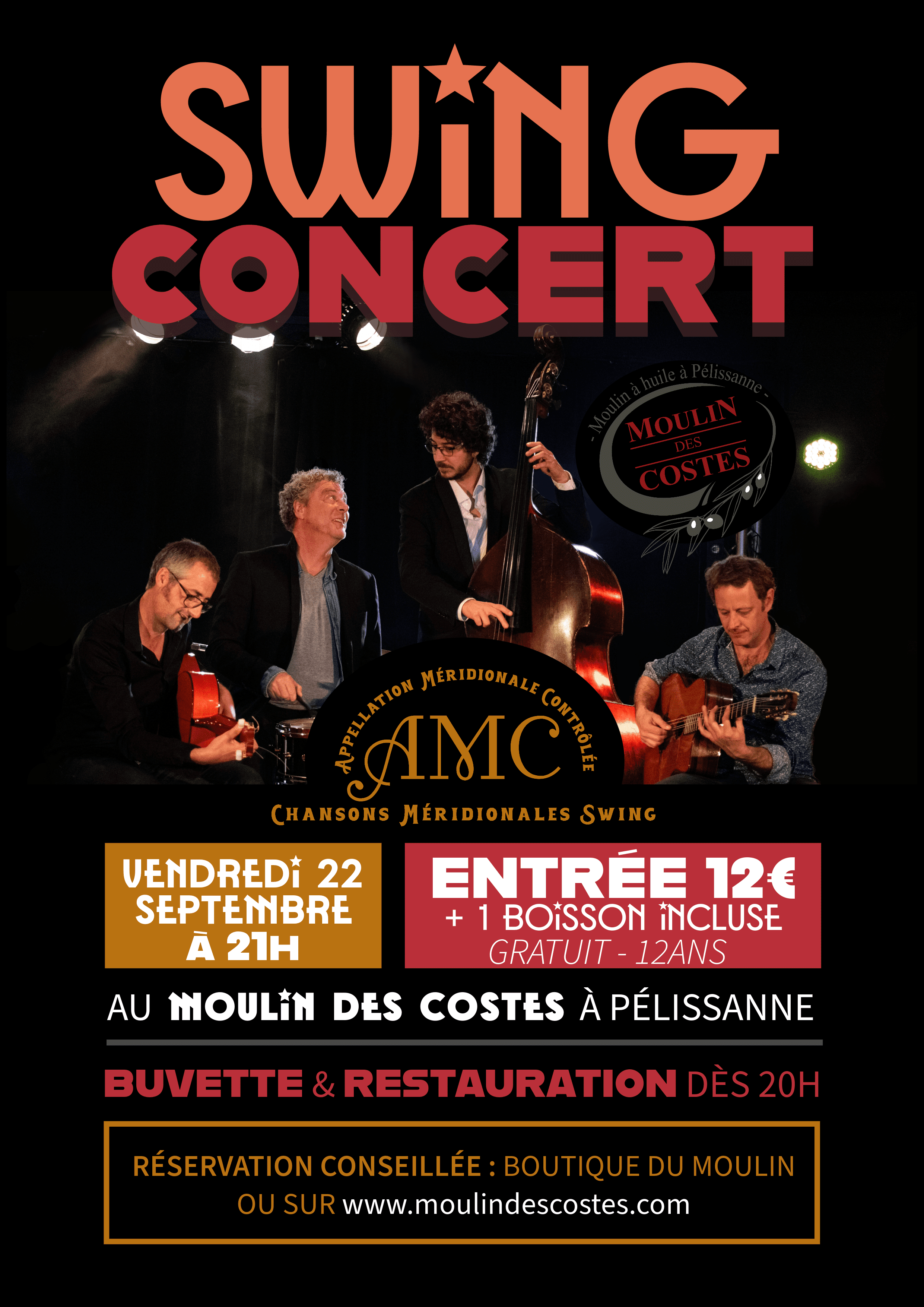 Affiche concert Moulin des Costes