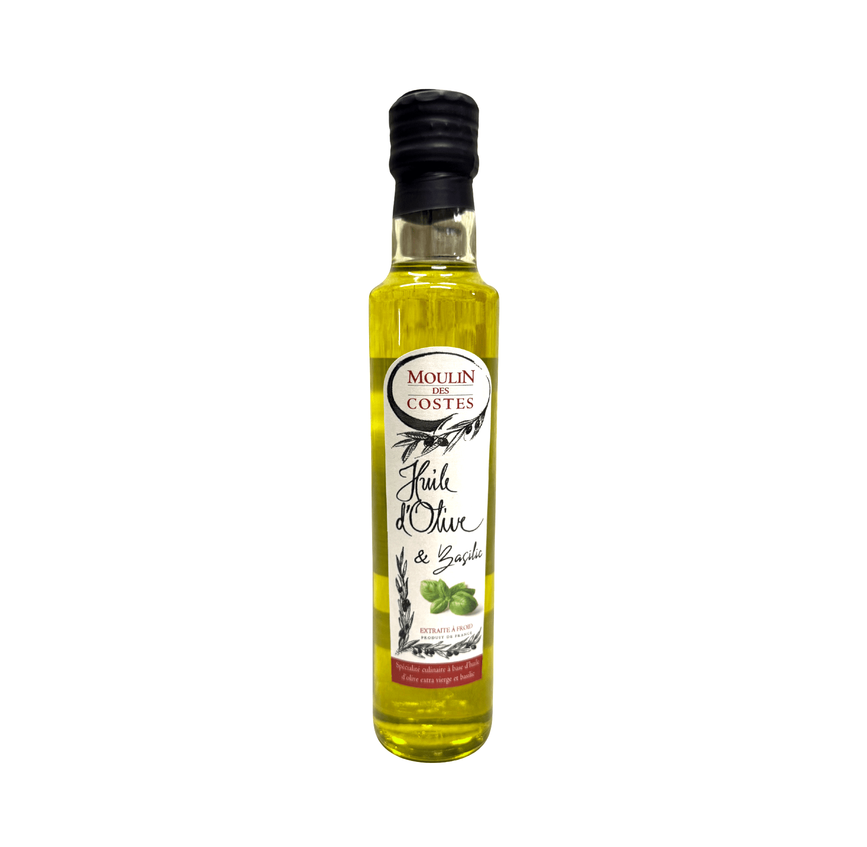 Huile d'olive au basilic 25cl